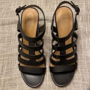 Franco Sarto size 7 black wedge sandals